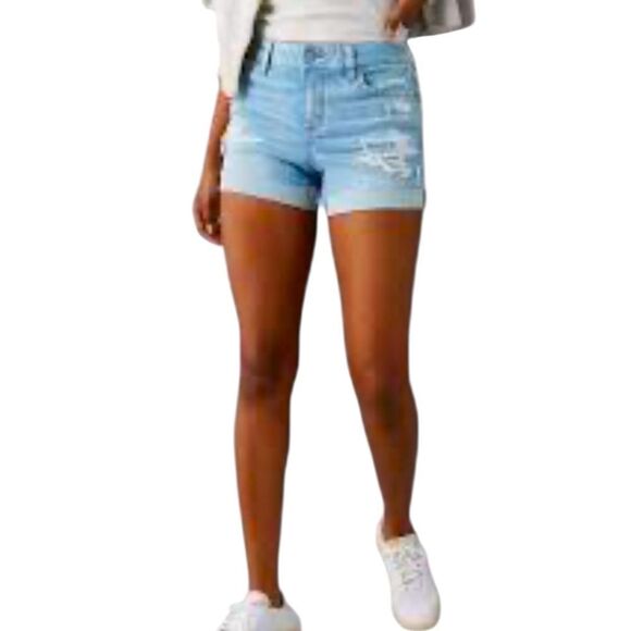 NWT American Eagle light wash NeXt Level Stretch Denim Midi Short size 2 - Picture 1 of 5